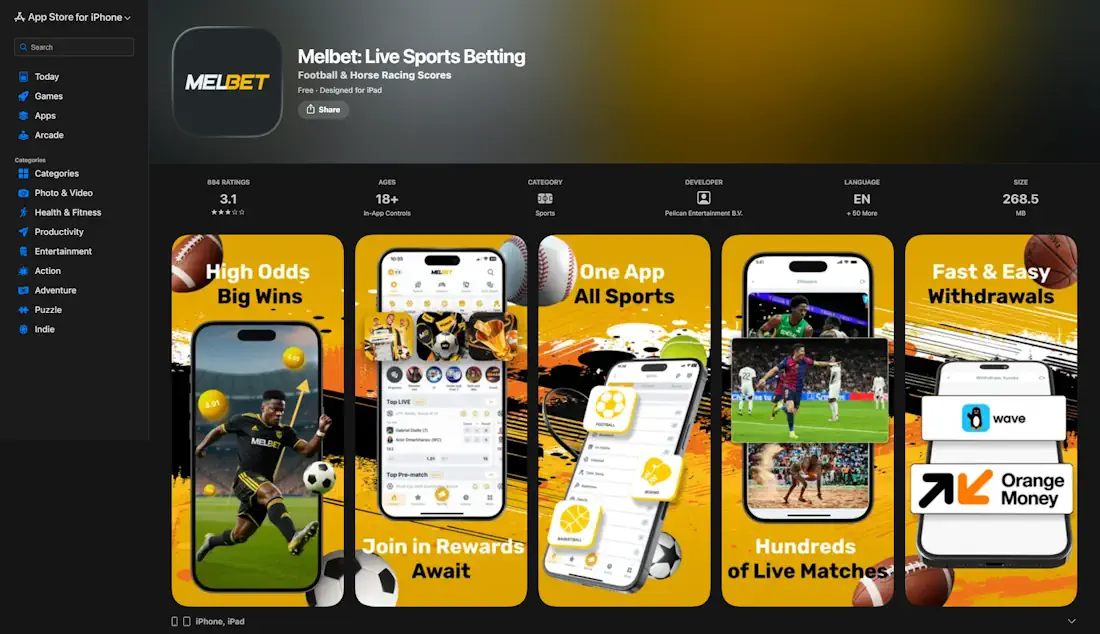 Melbet App App Store Screenshot
